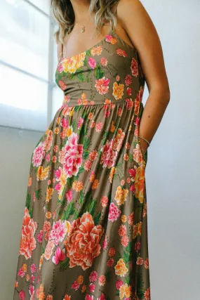 Rust Primrose Floral Cecile Dress