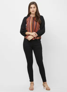 Rust Printed Top