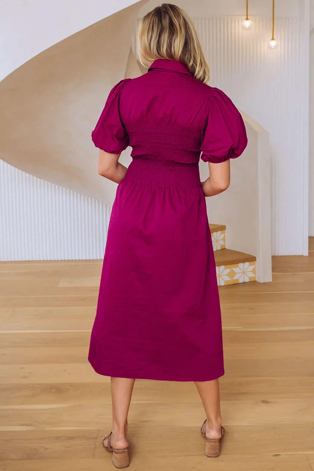 Samantha Midi Dress Magenta