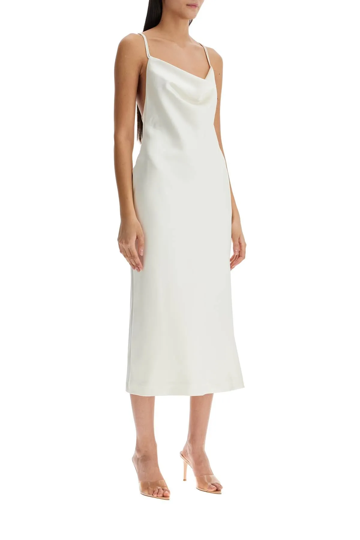 satin slip dress for elegant 112517857 EGRET