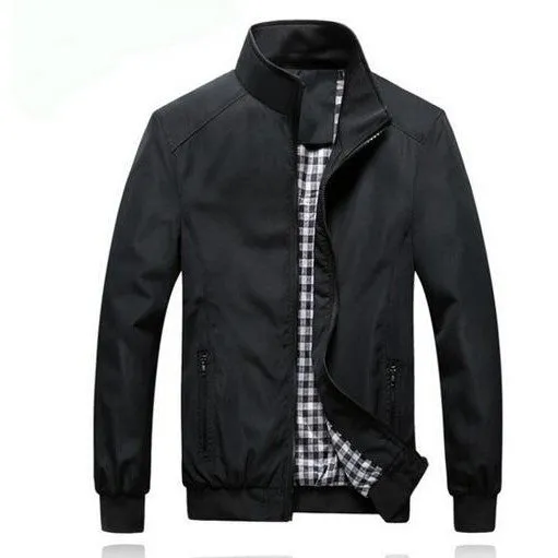 Sidiou Group Autumn Men Zipper Thin Jacket Collar Casual Jacket