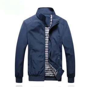Sidiou Group Autumn Men Zipper Thin Jacket Collar Casual Jacket
