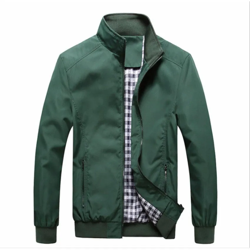 Sidiou Group Autumn Men Zipper Thin Jacket Collar Casual Jacket