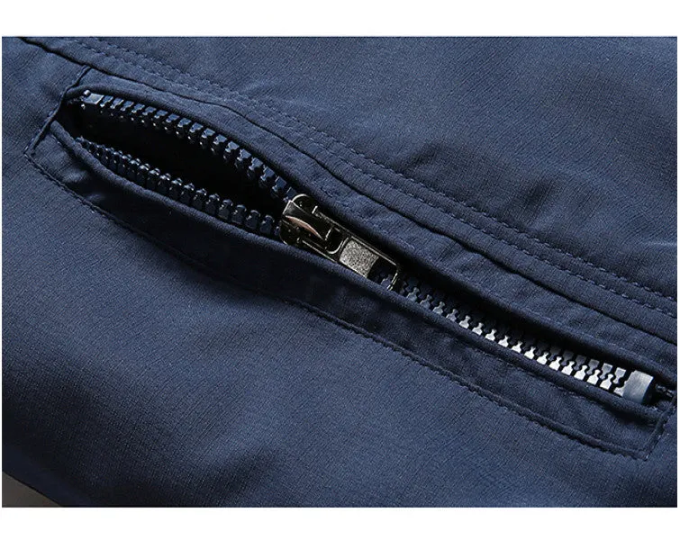 Sidiou Group Autumn Men Zipper Thin Jacket Collar Casual Jacket