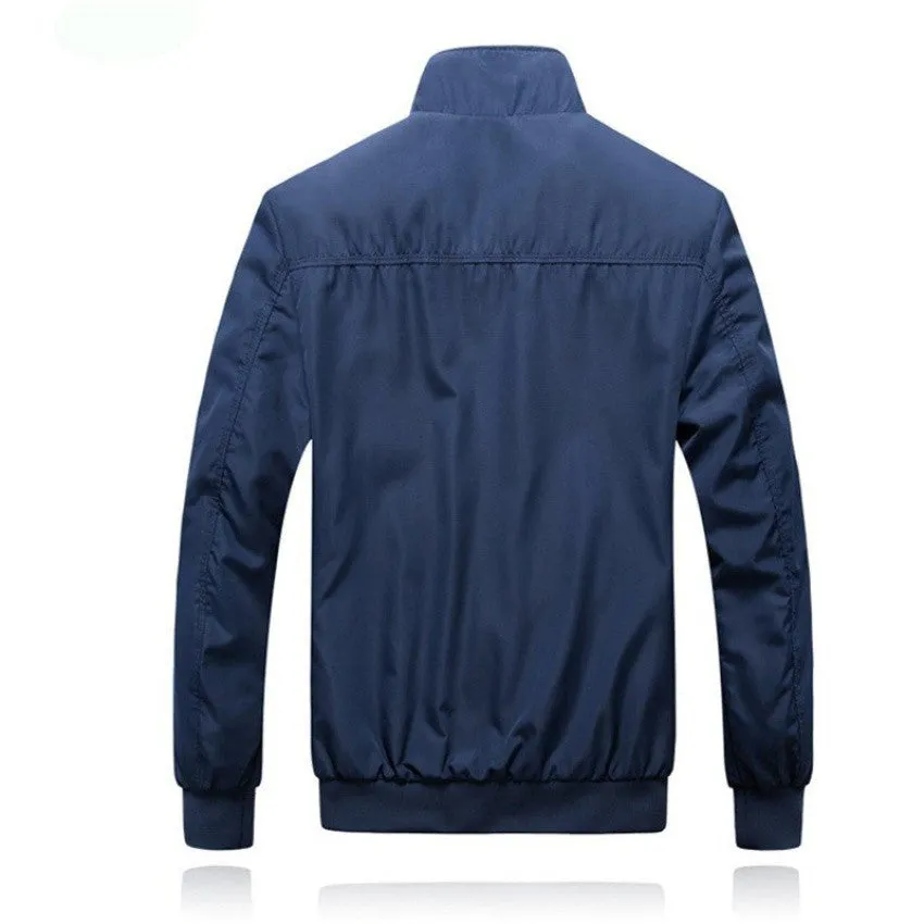 Sidiou Group Autumn Men Zipper Thin Jacket Collar Casual Jacket
