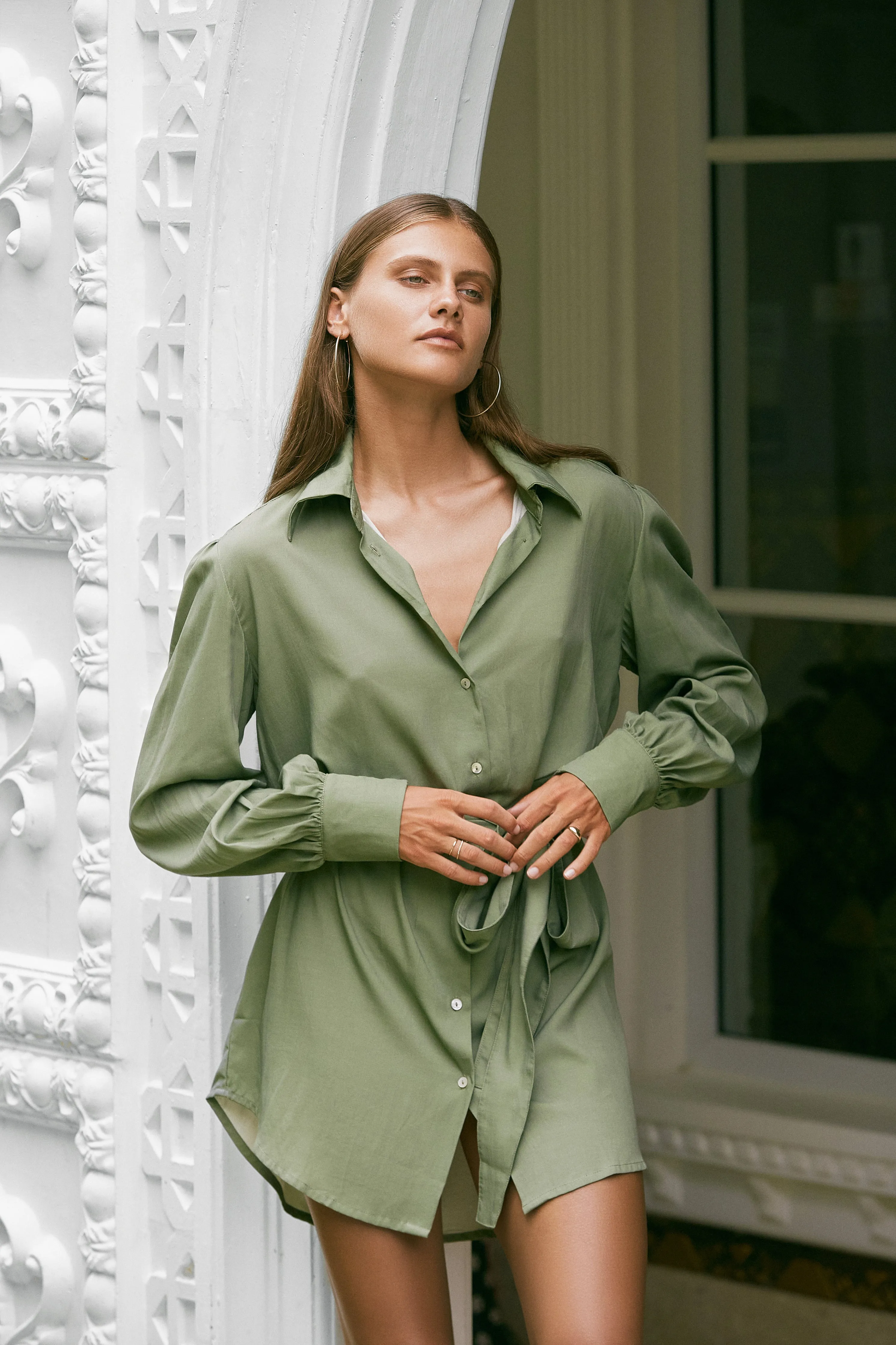 Sienna Shirt Dress | Olive