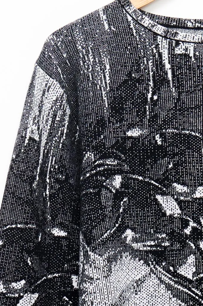 Slade Collection- Knitted Chain and Fur Jacquard Top