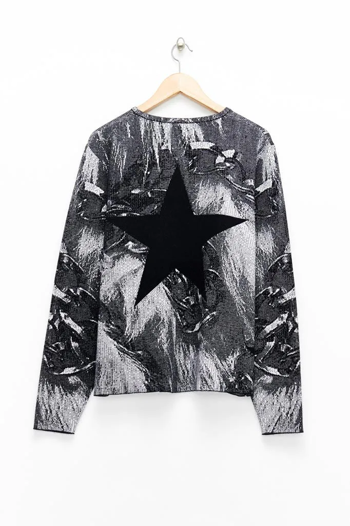 Slade Collection- Knitted Chain and Fur Jacquard Top