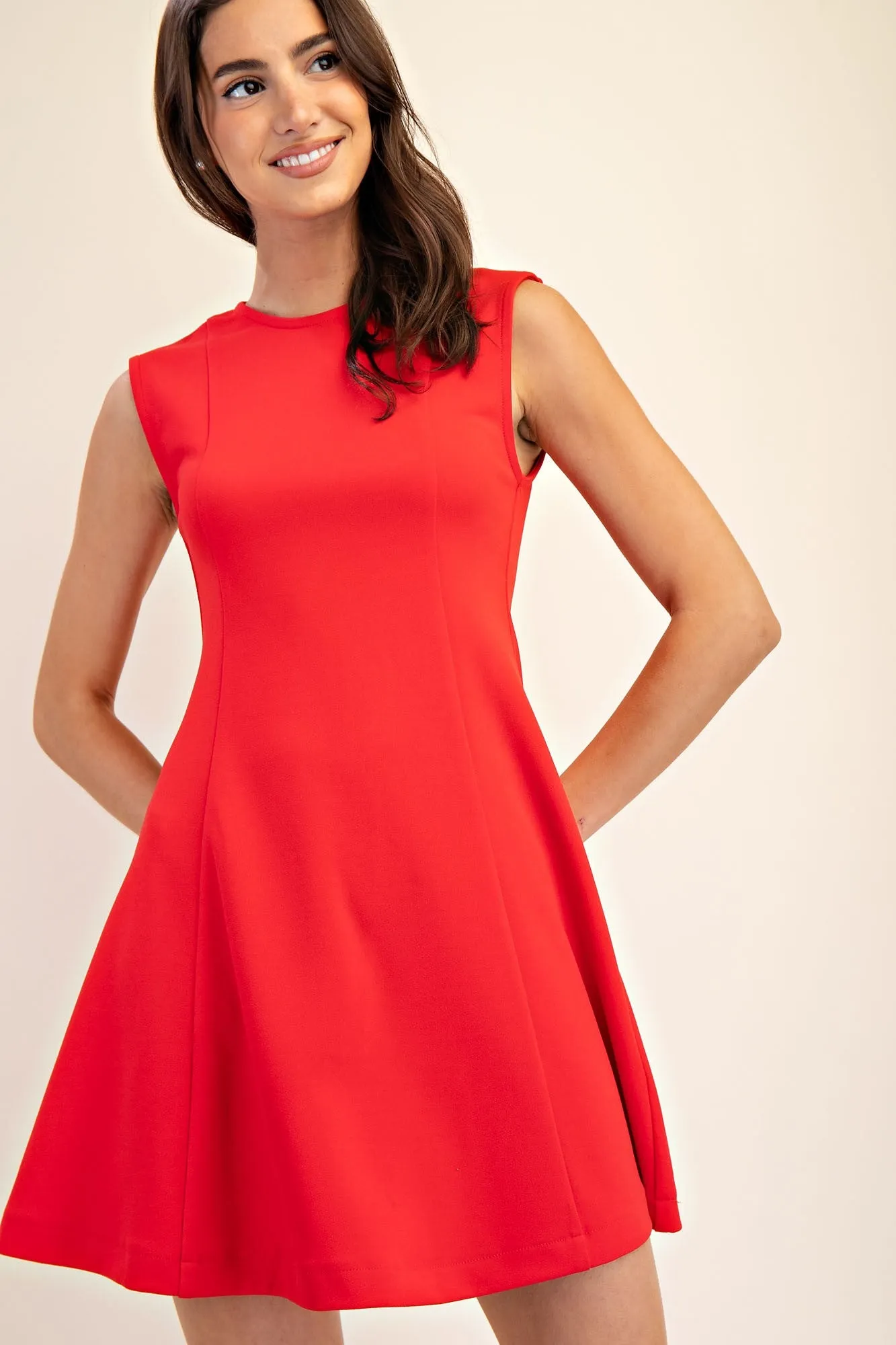 sleeveless flare dress