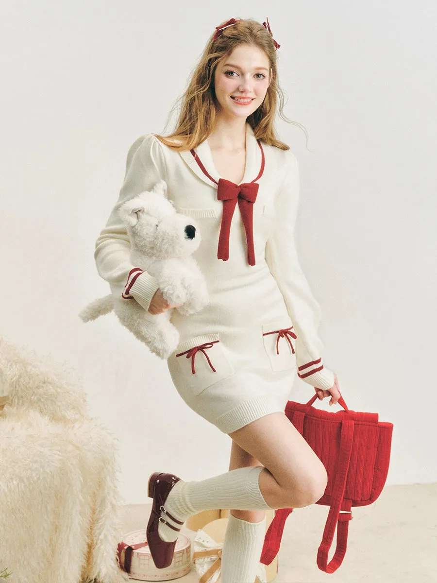Slim Sailor Knit One-piece