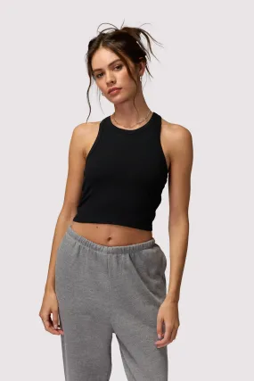 SPIRITUAL GANGSTER-TORI CROP TANK-BLACK