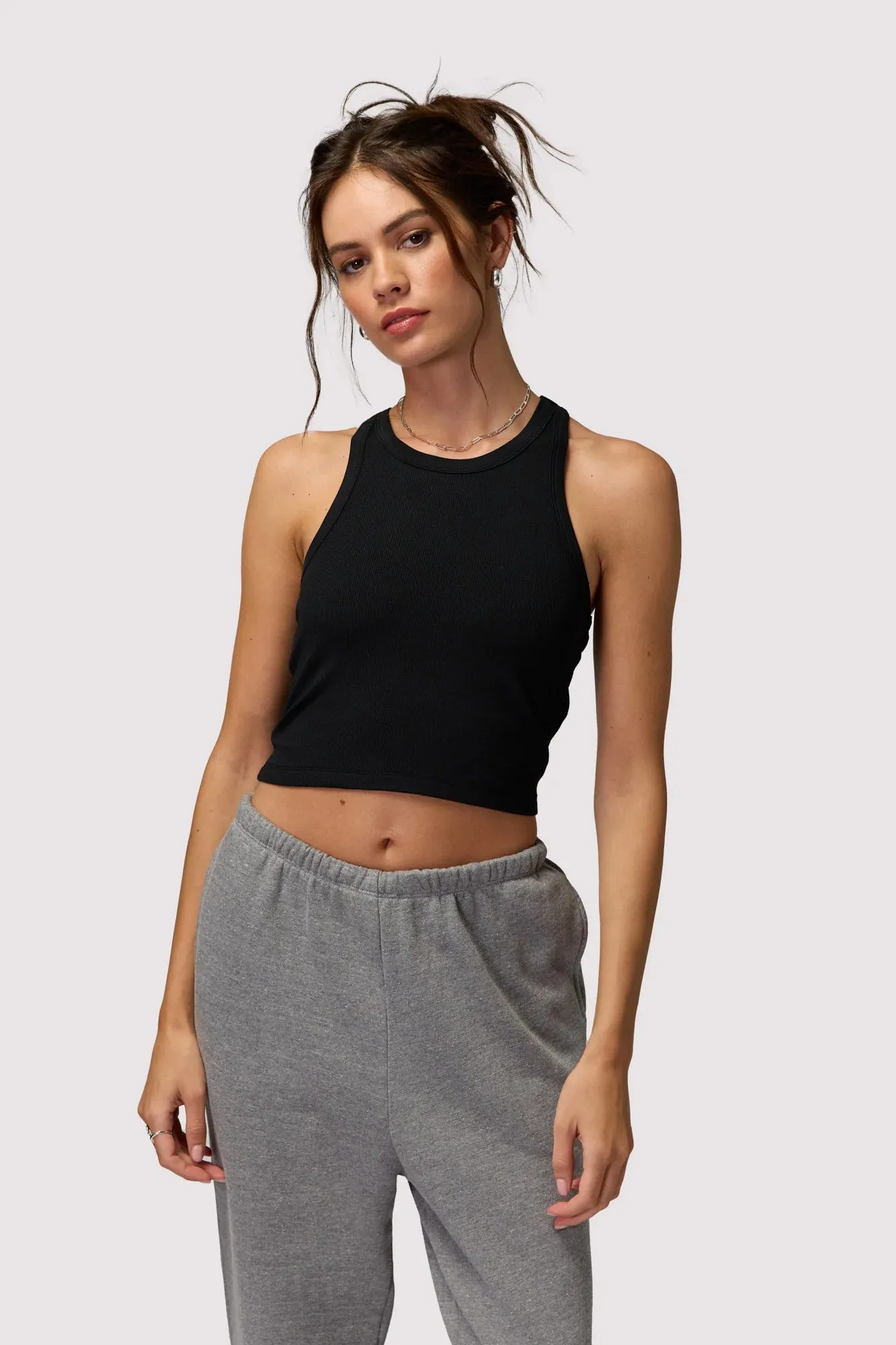 SPIRITUAL GANGSTER-TORI CROP TANK-BLACK