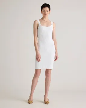 Square Neck Ribbed Knit Mini Dress
