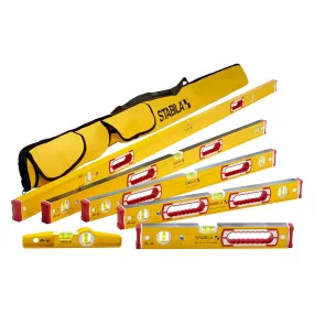 STABILA 78496 - Spirit and Torpedo Plate Level Set w/ Carry Case
