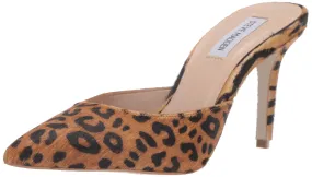Steve Madden Women's Elyse-a Mule Leopard Pony Hair Pointed Toe Pumps