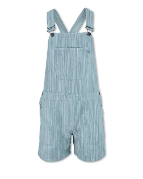 Striped Denim Overall Shorts - SALE