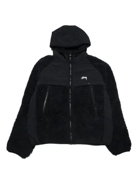 Stussy Sherpa Paneled Hooded Jacket - Black