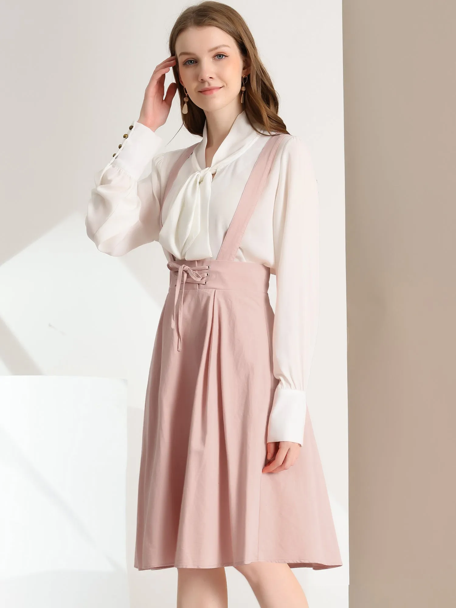 Suspender Braces Skirt Elastic Waist Overall Dress