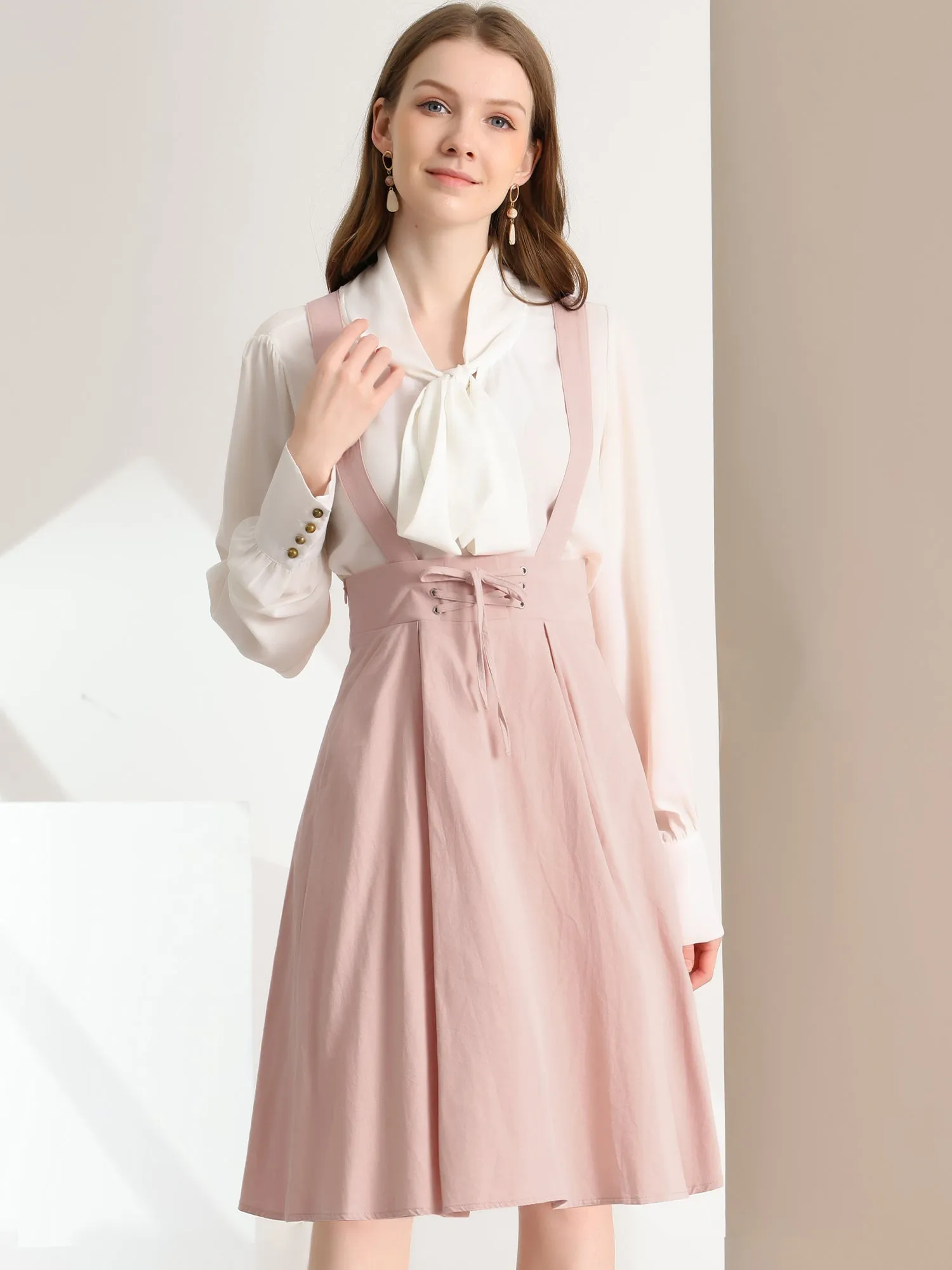 Suspender Braces Skirt Elastic Waist Overall Dress