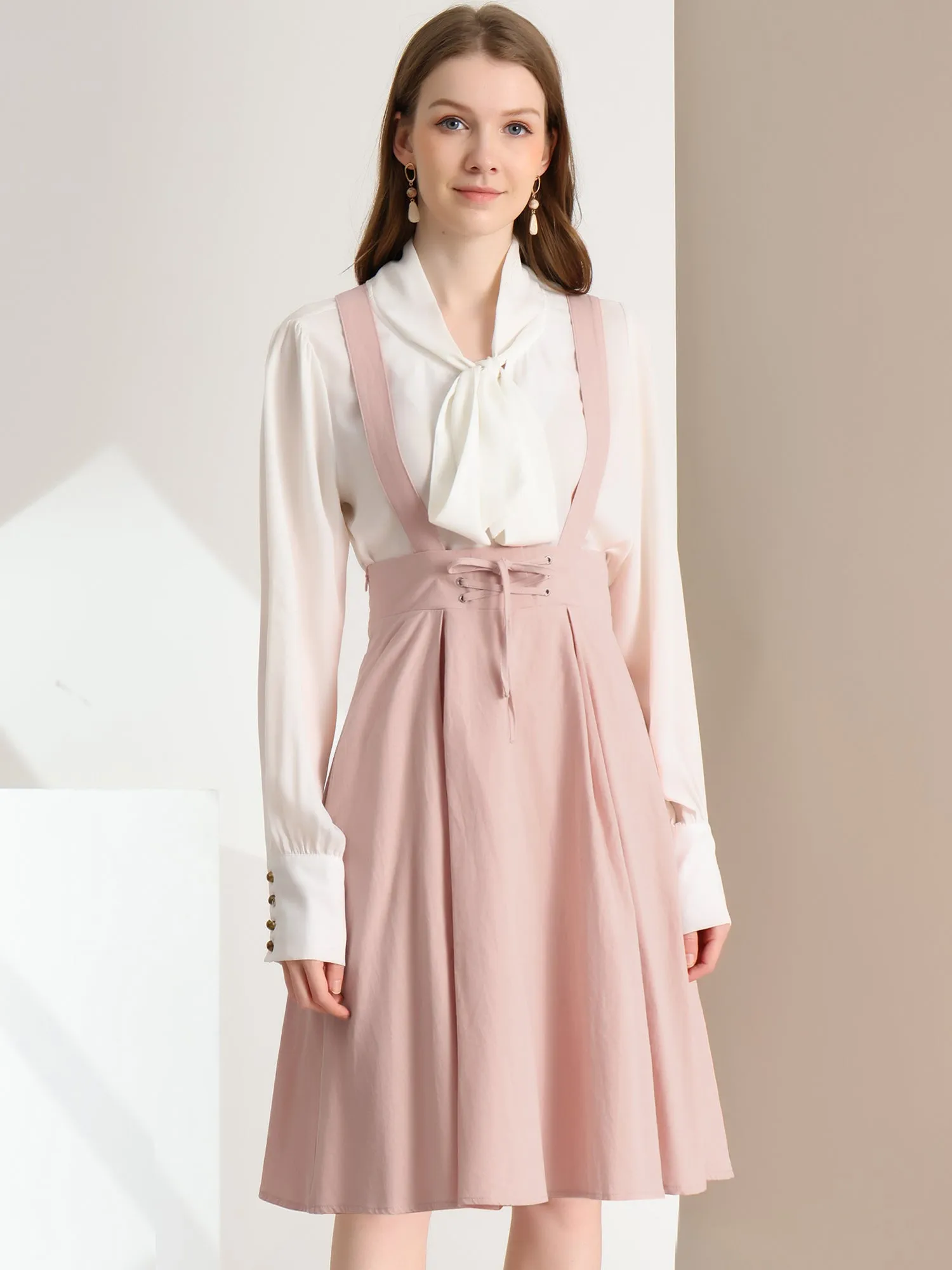 Suspender Braces Skirt Elastic Waist Overall Dress