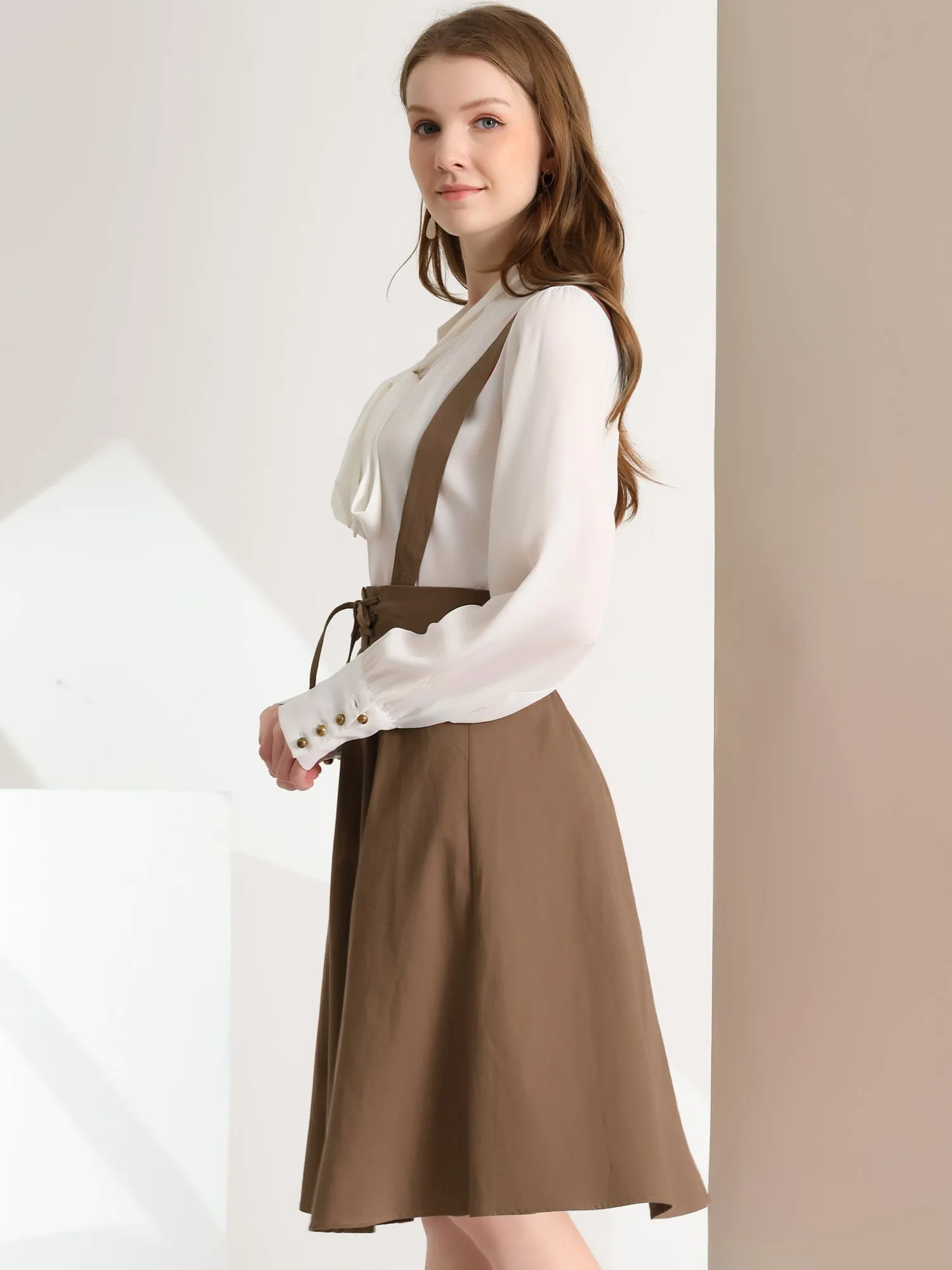 Suspender Braces Skirt Elastic Waist Overall Dress