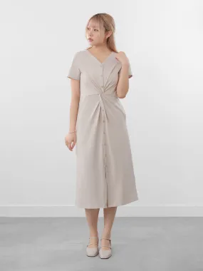 Taelyn Front Knot Midi Dress