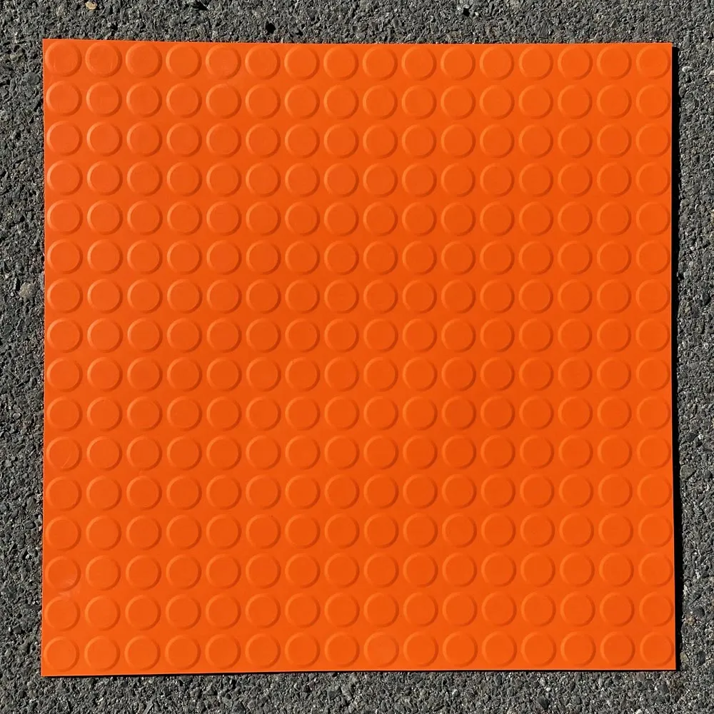 Tarkett | Johnsonite Solid Color Rubber Raised Round 24x24 Tile - Orange