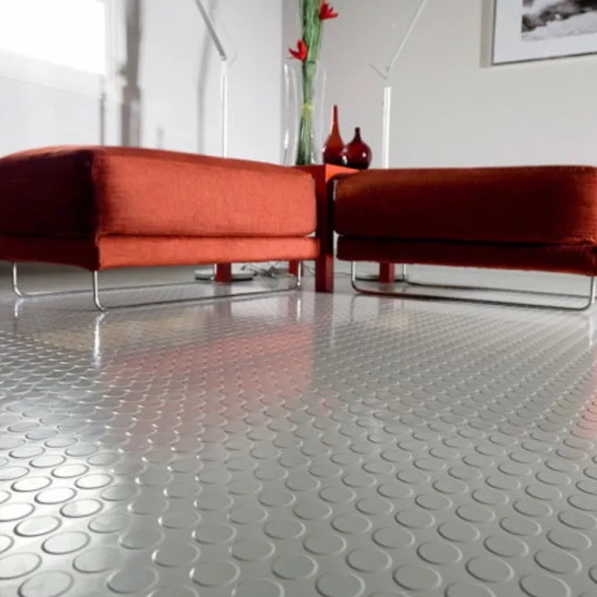 Tarkett | Johnsonite Solid Color Rubber Raised Round 24x24 Tile White