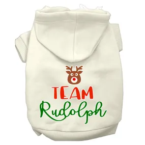 Team Rudolph Screen Print Dog Hoodie Cream Xs