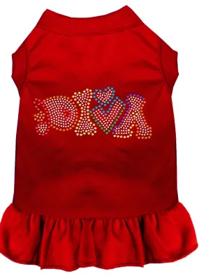 Technicolor Diva Rhinestone Pet Dress Red Xs (8)