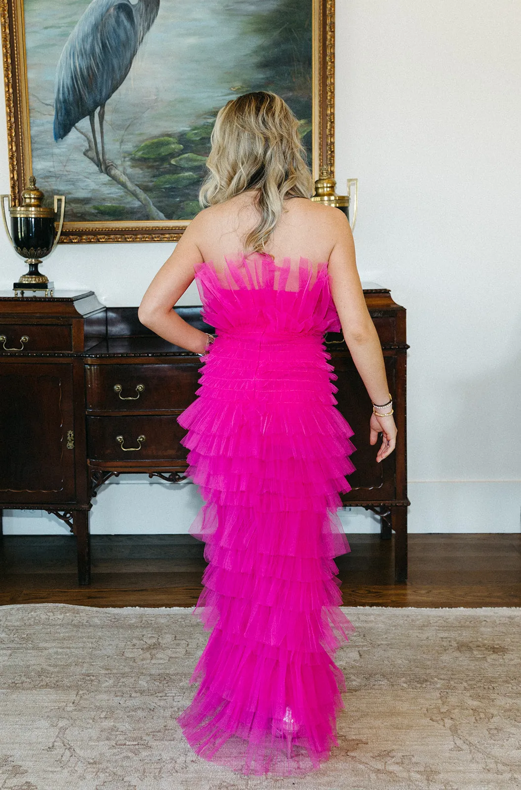 Tell Me About It Tulle Dress - Magenta
