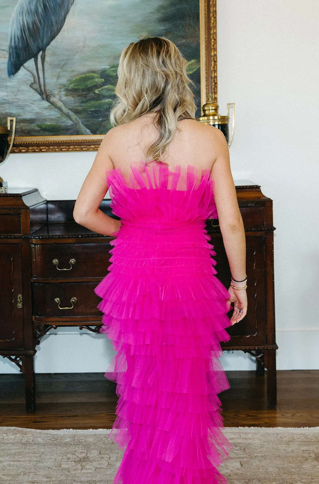 Tell Me About It Tulle Dress - Magenta