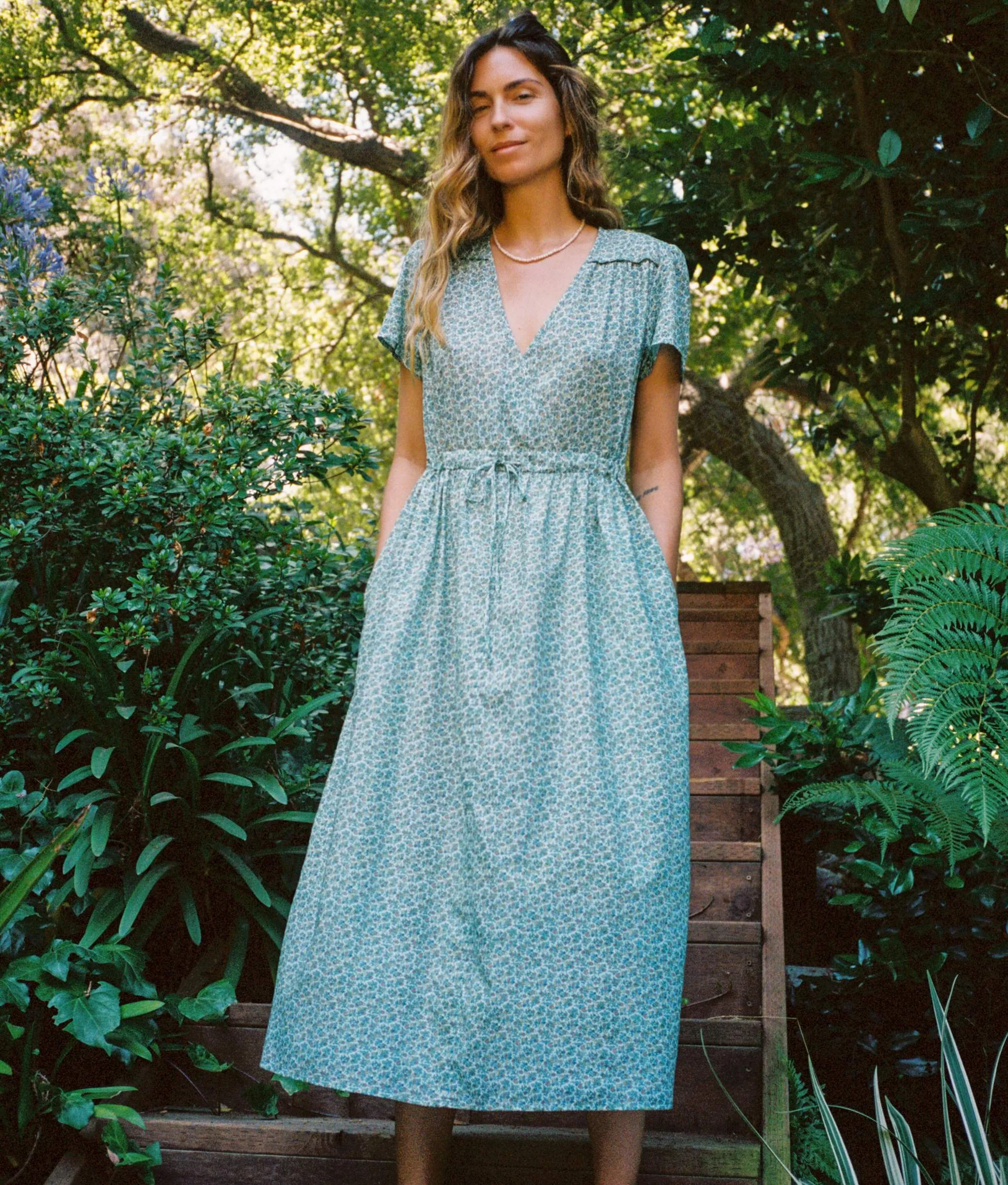 The Dawn Dress | Berry Ditsy Teal
