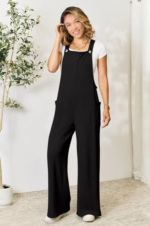 The Dawn Wide Strap Overall with Pockets