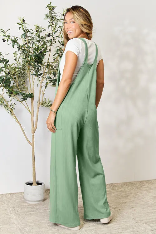 The Dawn Wide Strap Overall with Pockets