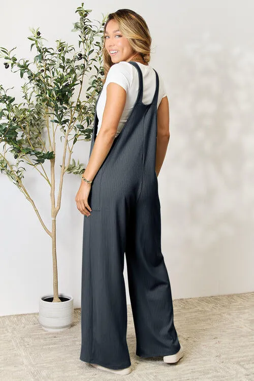 The Dawn Wide Strap Overall with Pockets