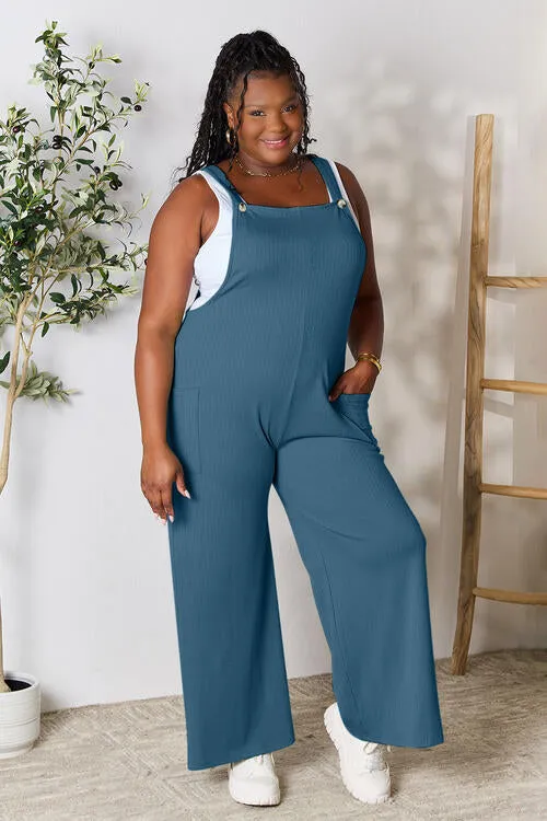 The Dawn Wide Strap Overall with Pockets