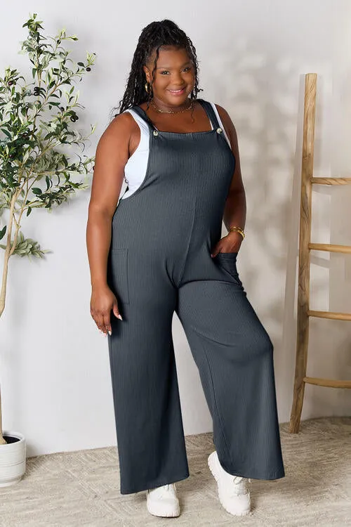 The Dawn Wide Strap Overall with Pockets
