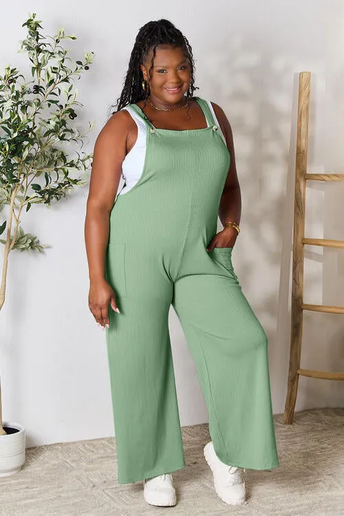 The Dawn Wide Strap Overall with Pockets
