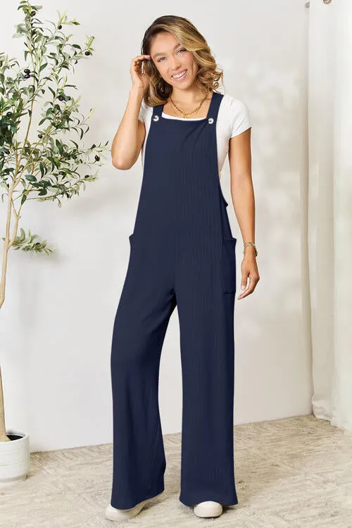 The Dawn Wide Strap Overall with Pockets