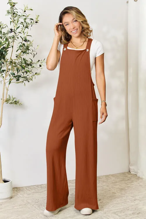 The Dawn Wide Strap Overall with Pockets