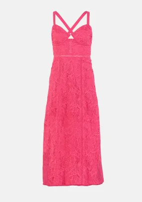 Tie Back Lace Midi Dress