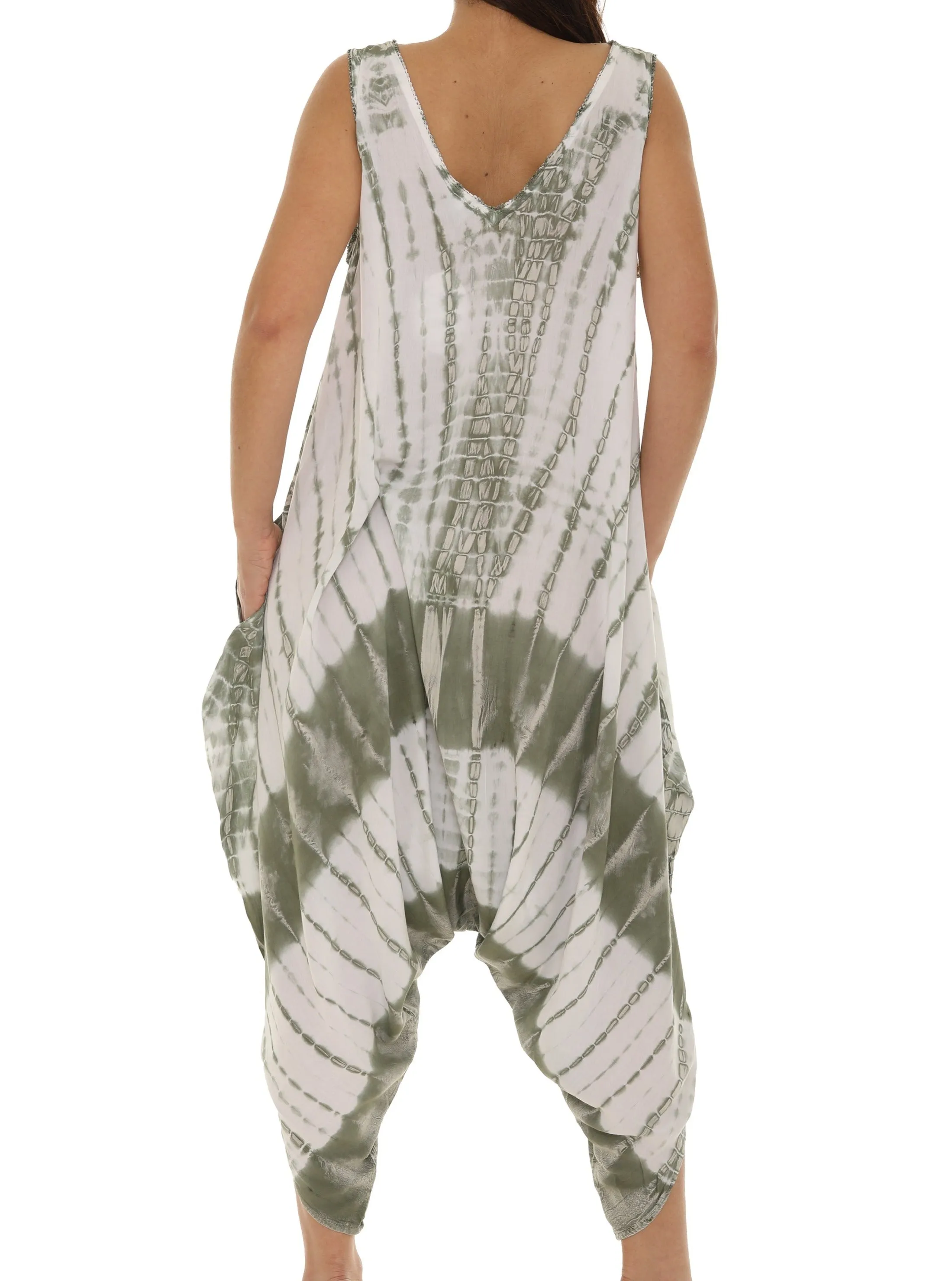 Tie Dye Sleeveless Women Harem Jumpsuit