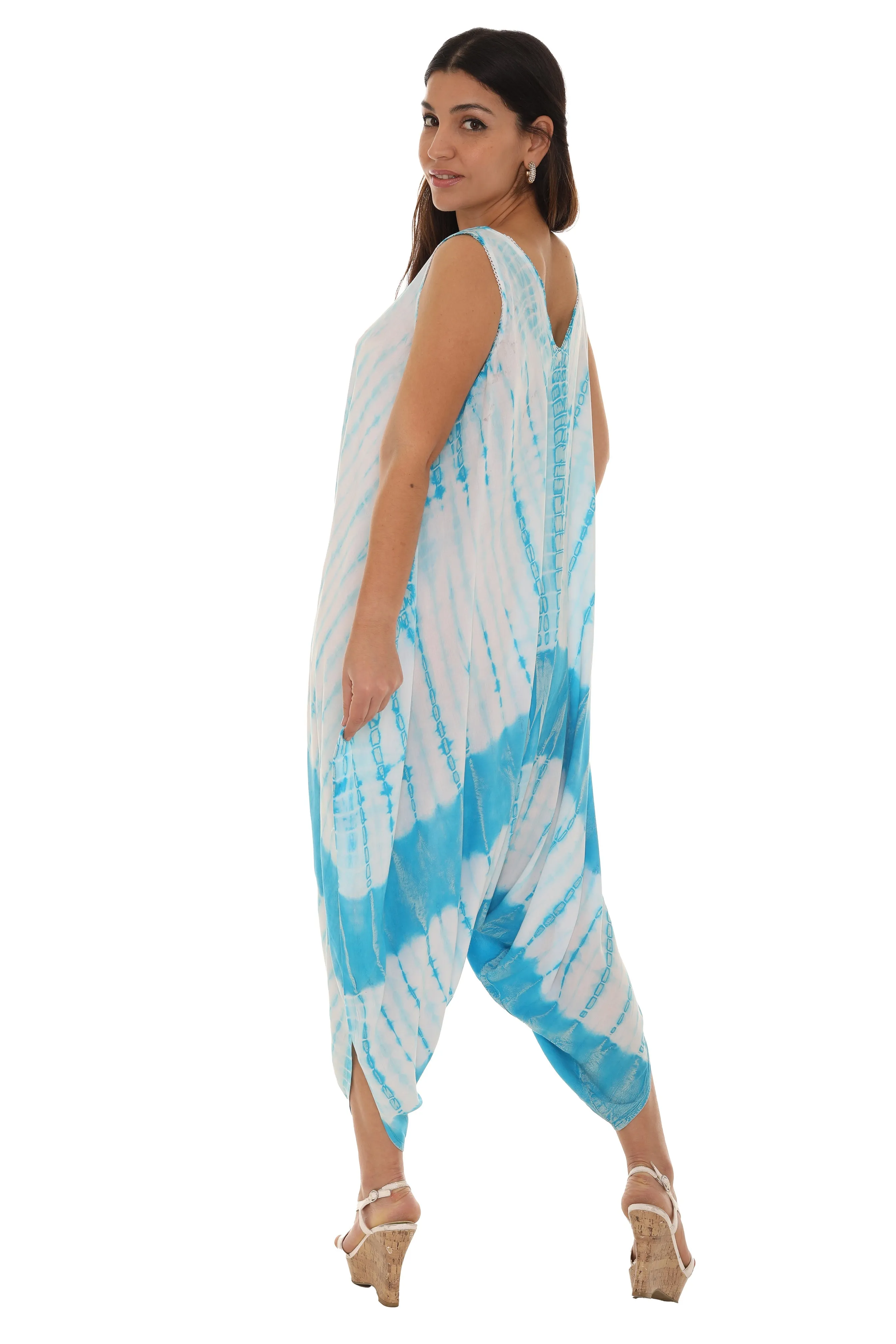 Tie Dye Sleeveless Women Harem Jumpsuit