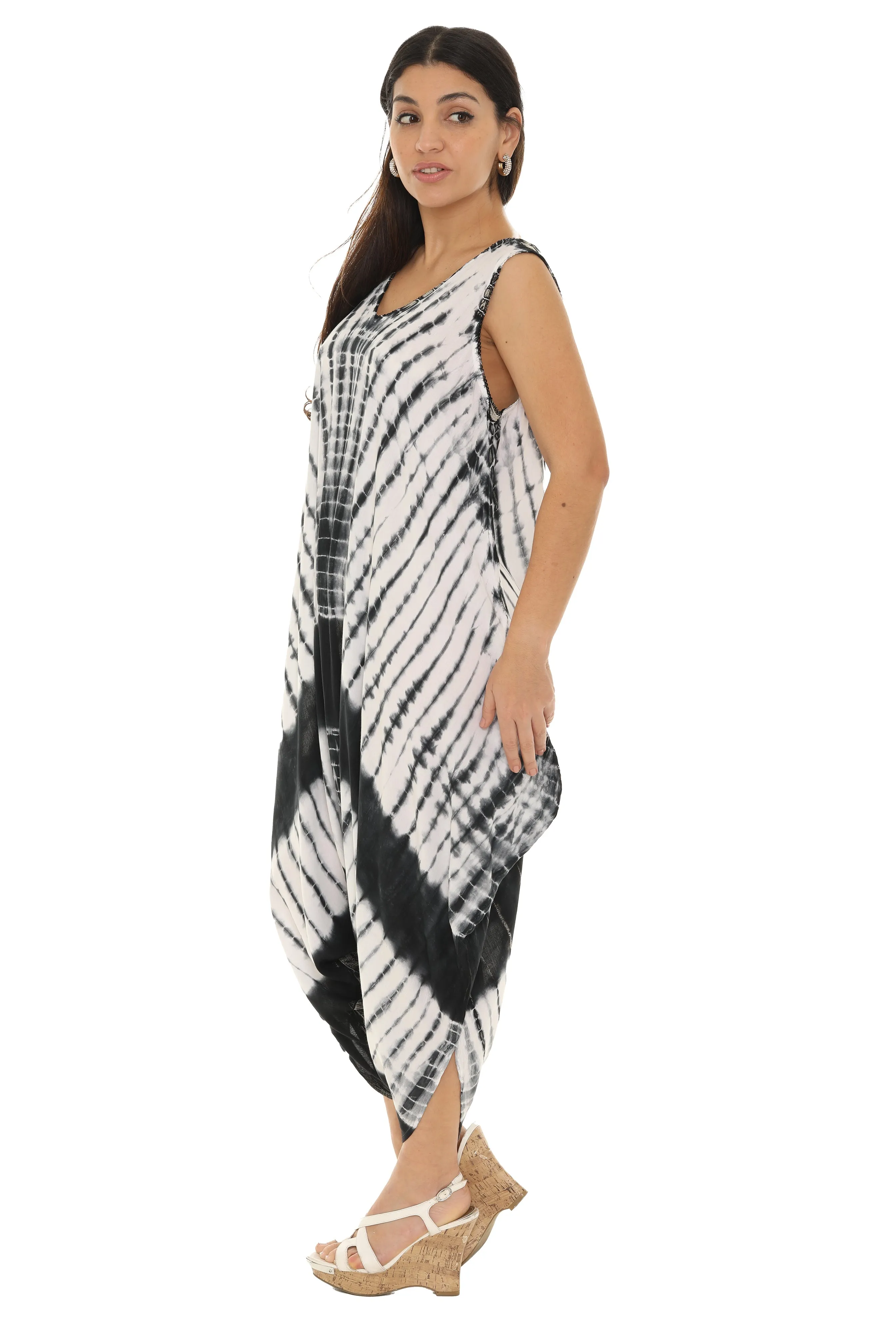 Tie Dye Sleeveless Women Harem Jumpsuit