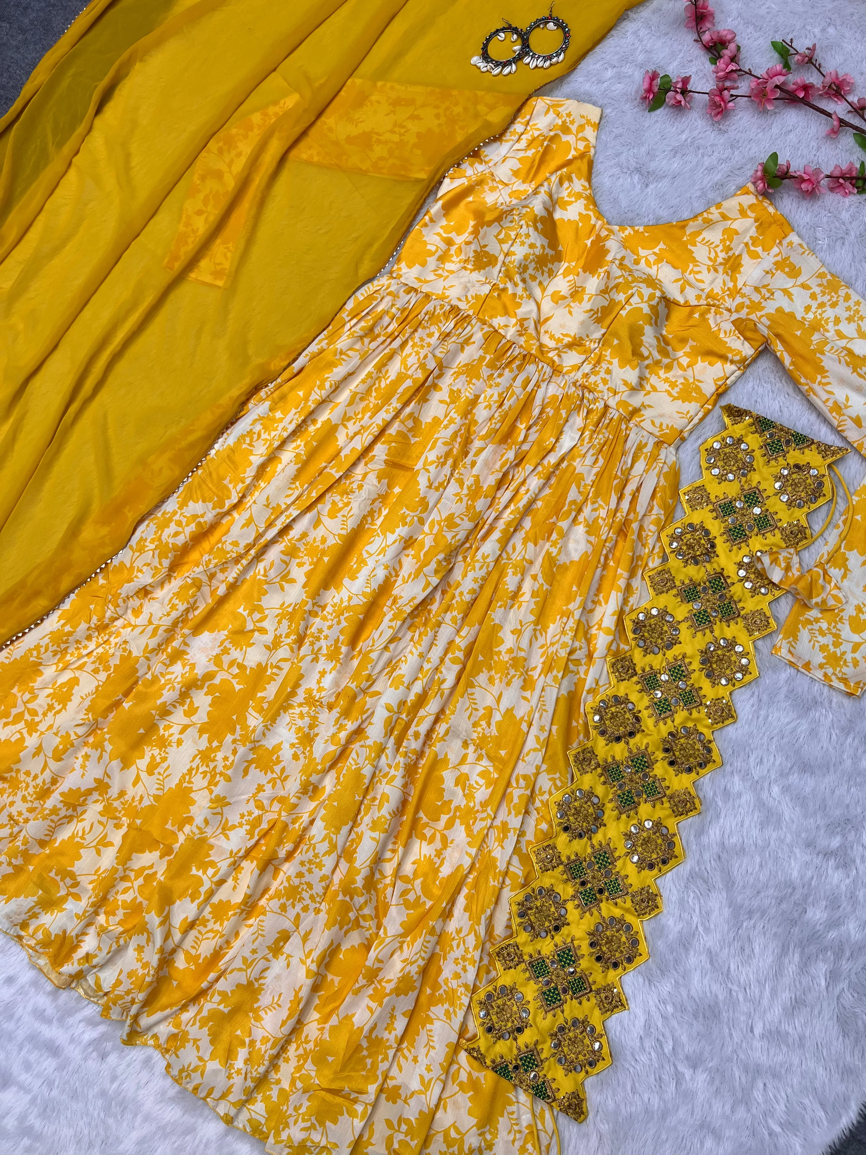 Traditional Yellow Gown For Haldi Ceremony