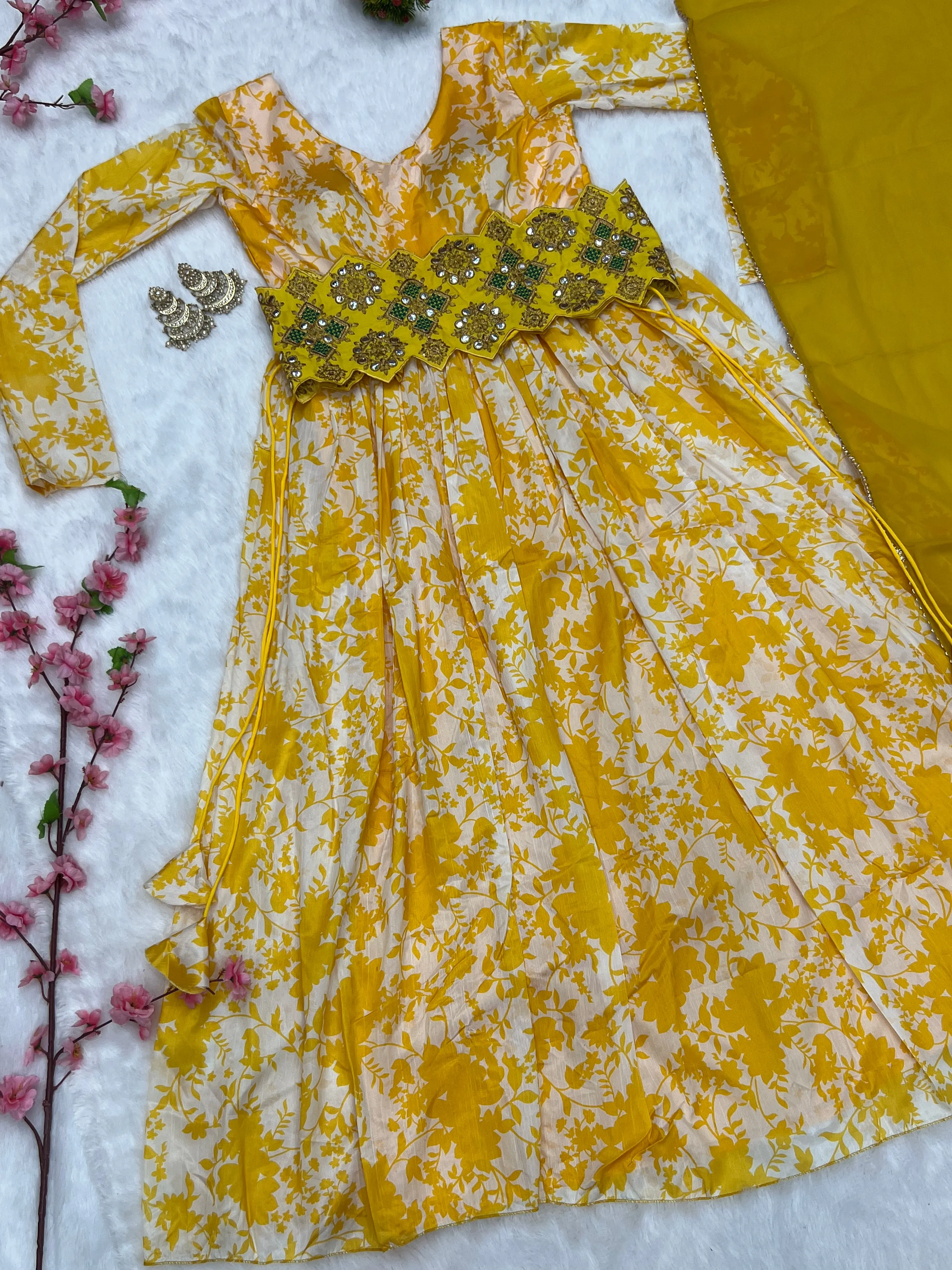 Traditional Yellow Gown For Haldi Ceremony