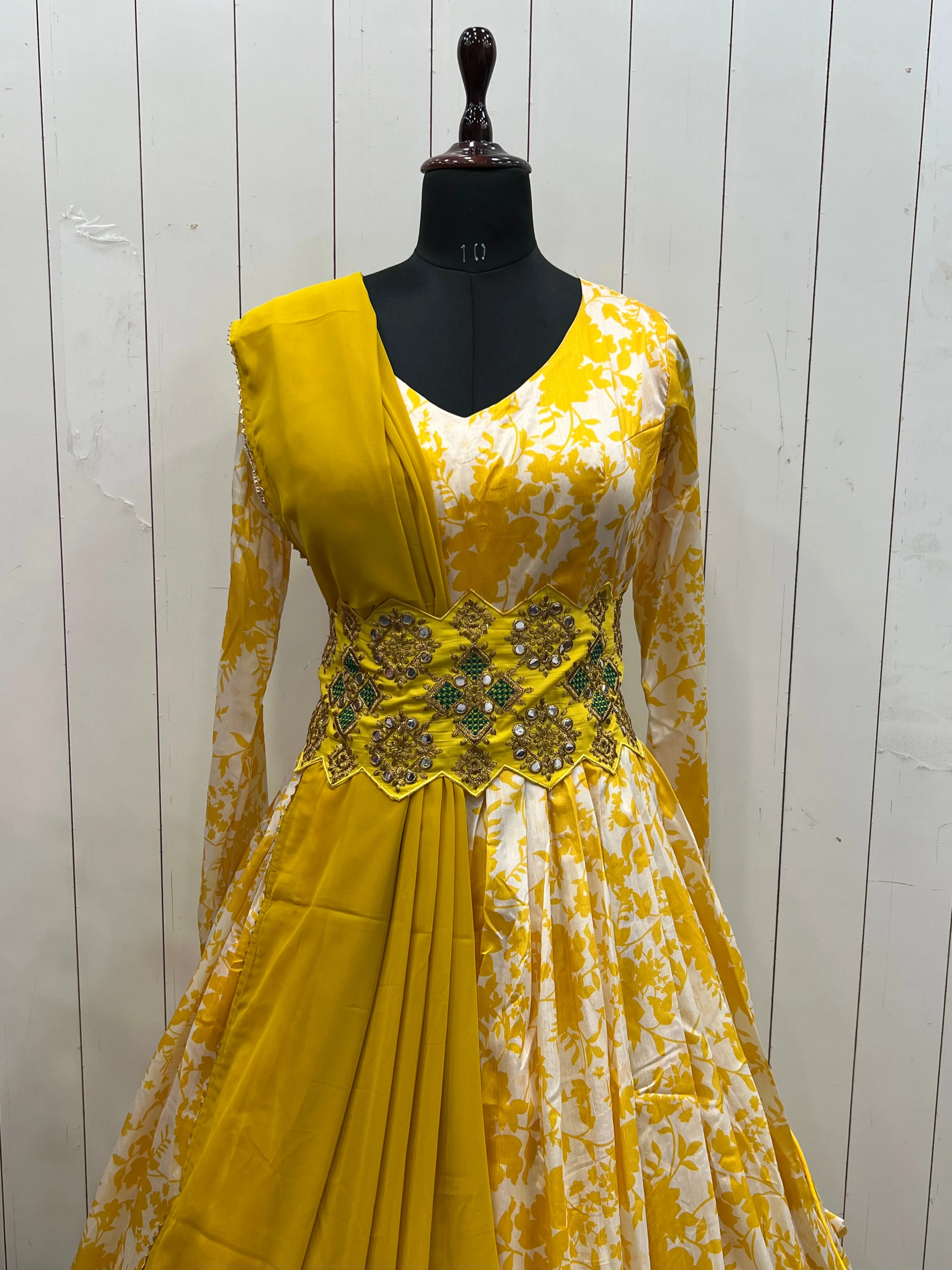 Traditional Yellow Gown For Haldi Ceremony