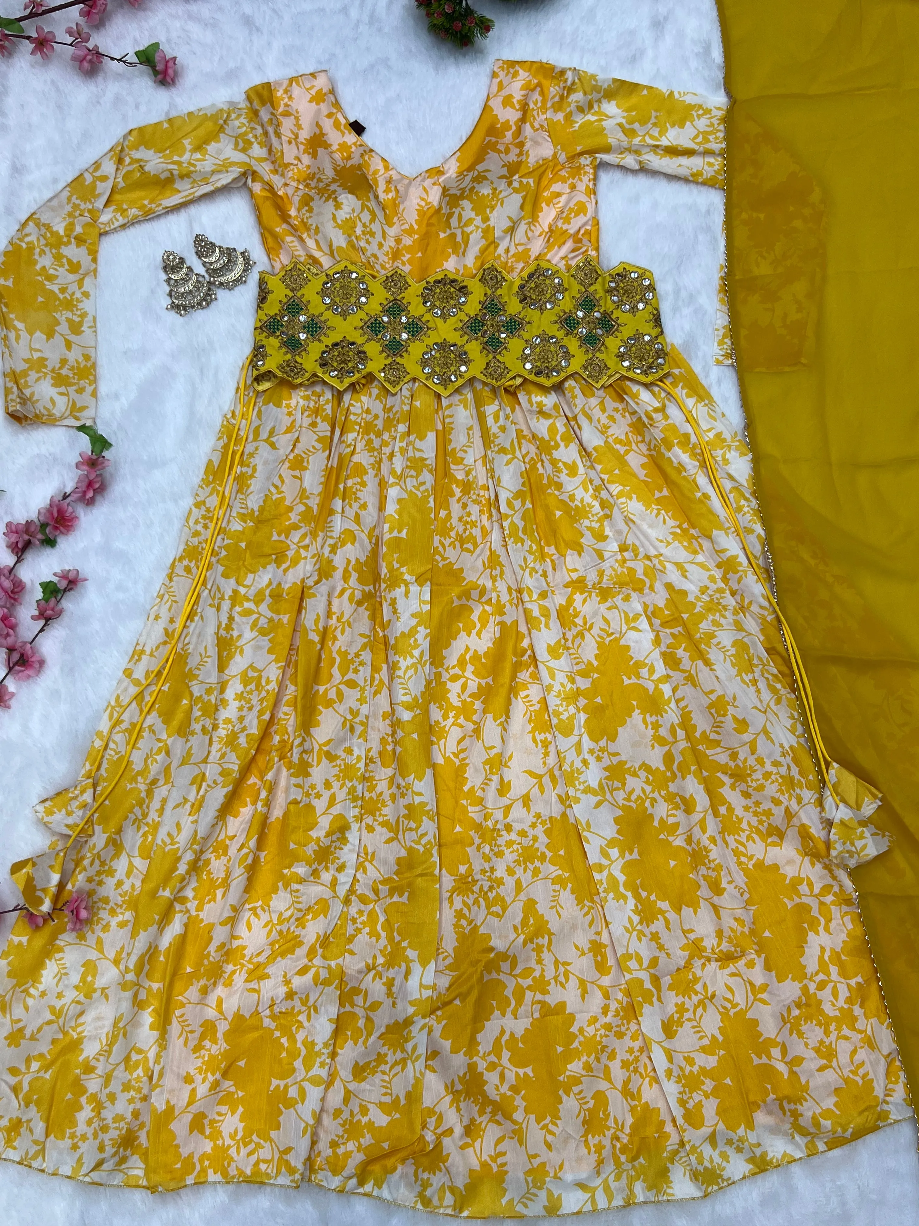 Traditional Yellow Gown For Haldi Ceremony