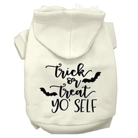 Trick Or Treat Yo' Self Screen Print Dog Hoodie Cream Xxxl